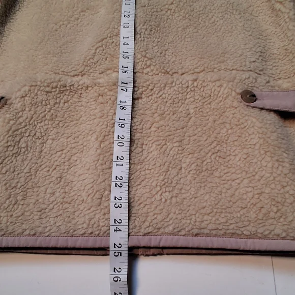 Patagonia Womens Divided Sky Sherpa Fleece Jacket Full Zip Pockets Ivory Size M - Picture 9 of 11